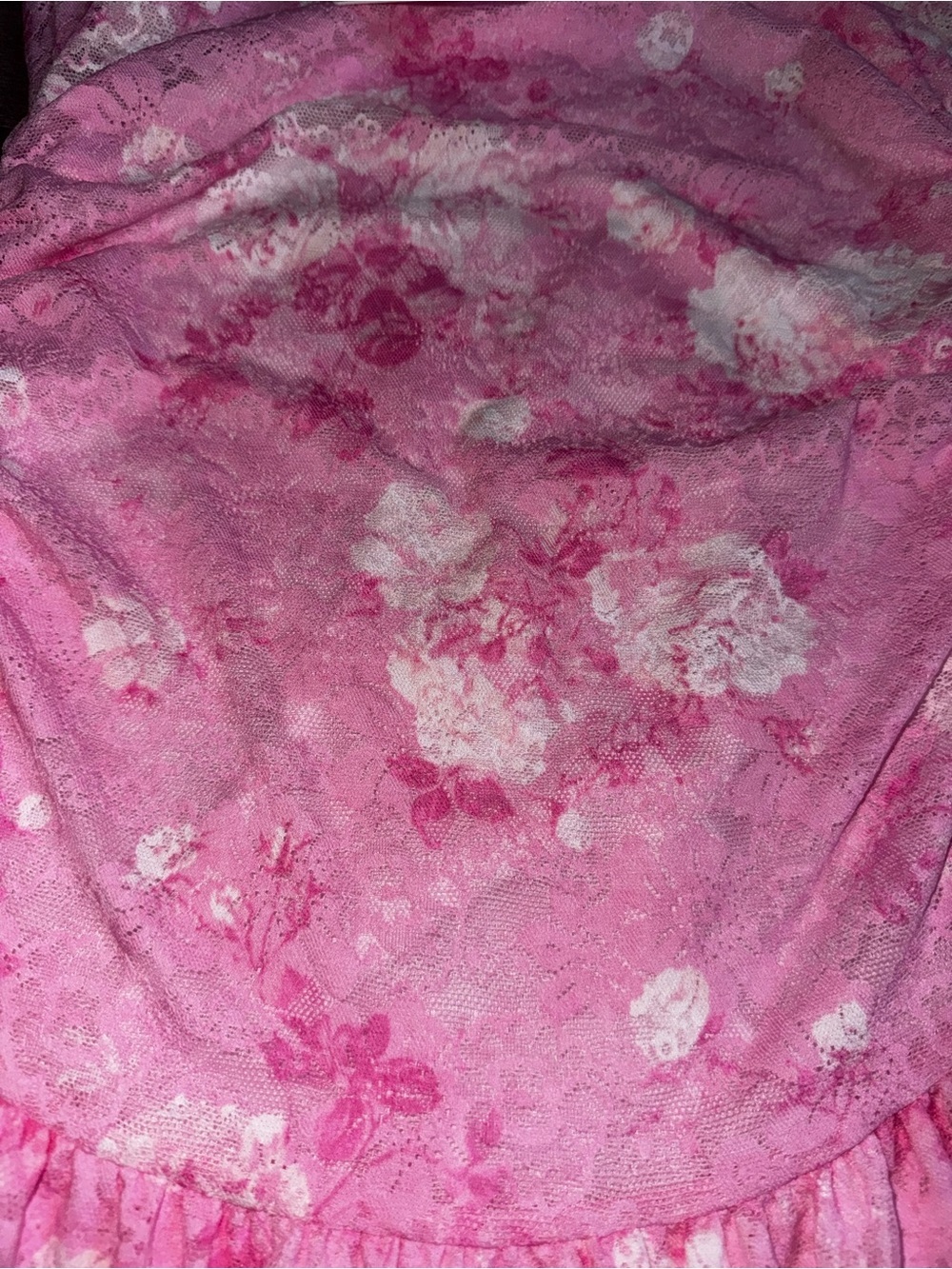 VS PINK x LoveShackFancy Strapless Lace Mini Dress Pink Floral S Capsule - Picture 6 of 9